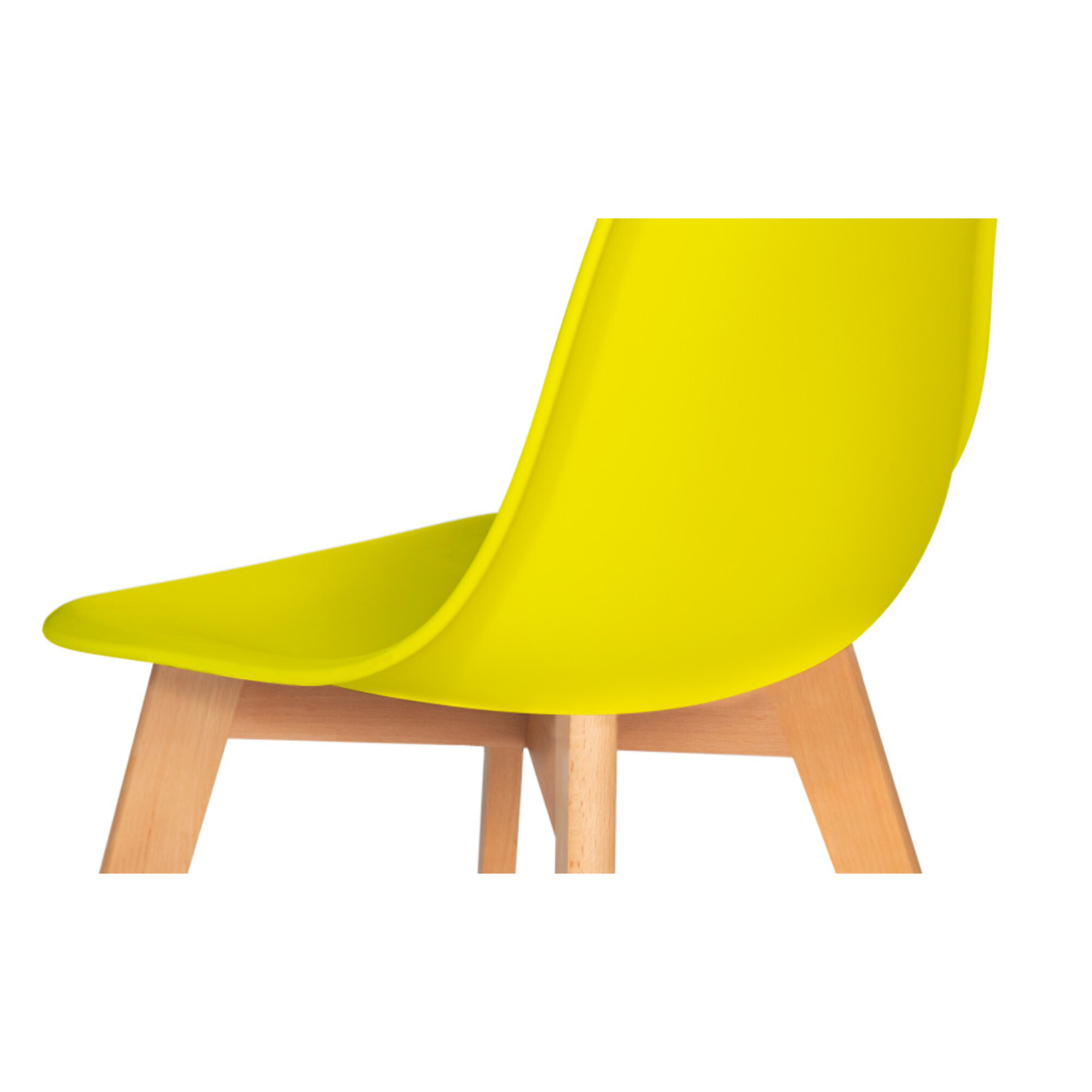 Chaises Arkea assise jaune et pieds bois - lot de 6