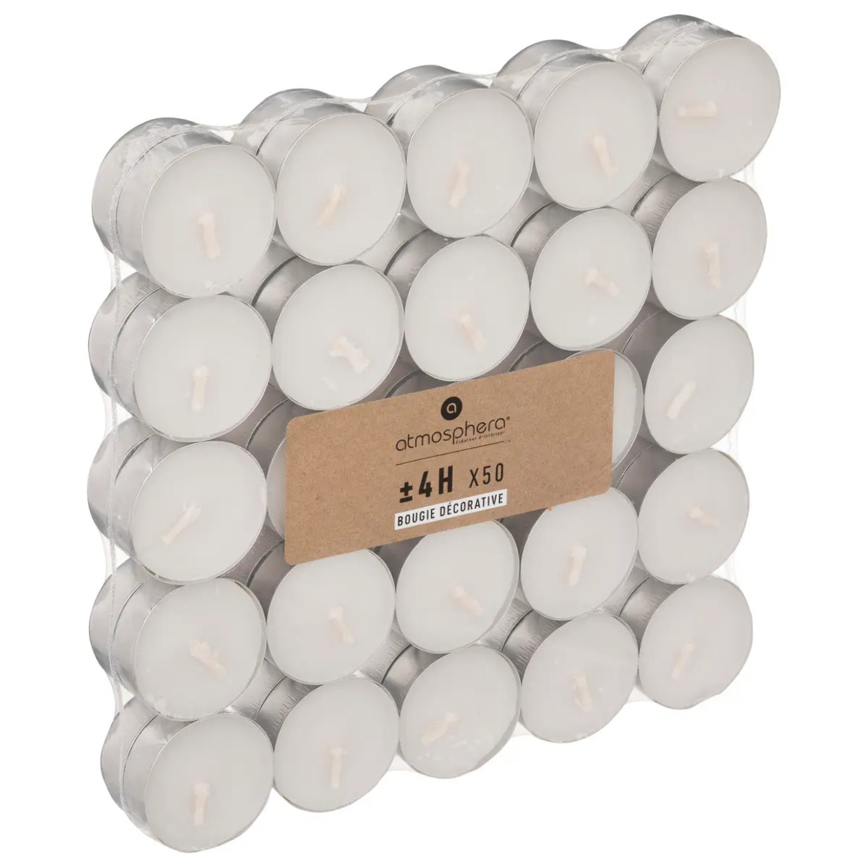 Lot de 50 bougies bâtons - blanc - 11g