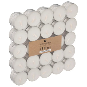 Lot de 50 bougies bâtons - blanc - 11g