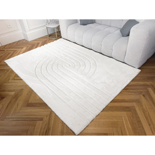 ALASKA - Tapis doux à motif graphique blanc