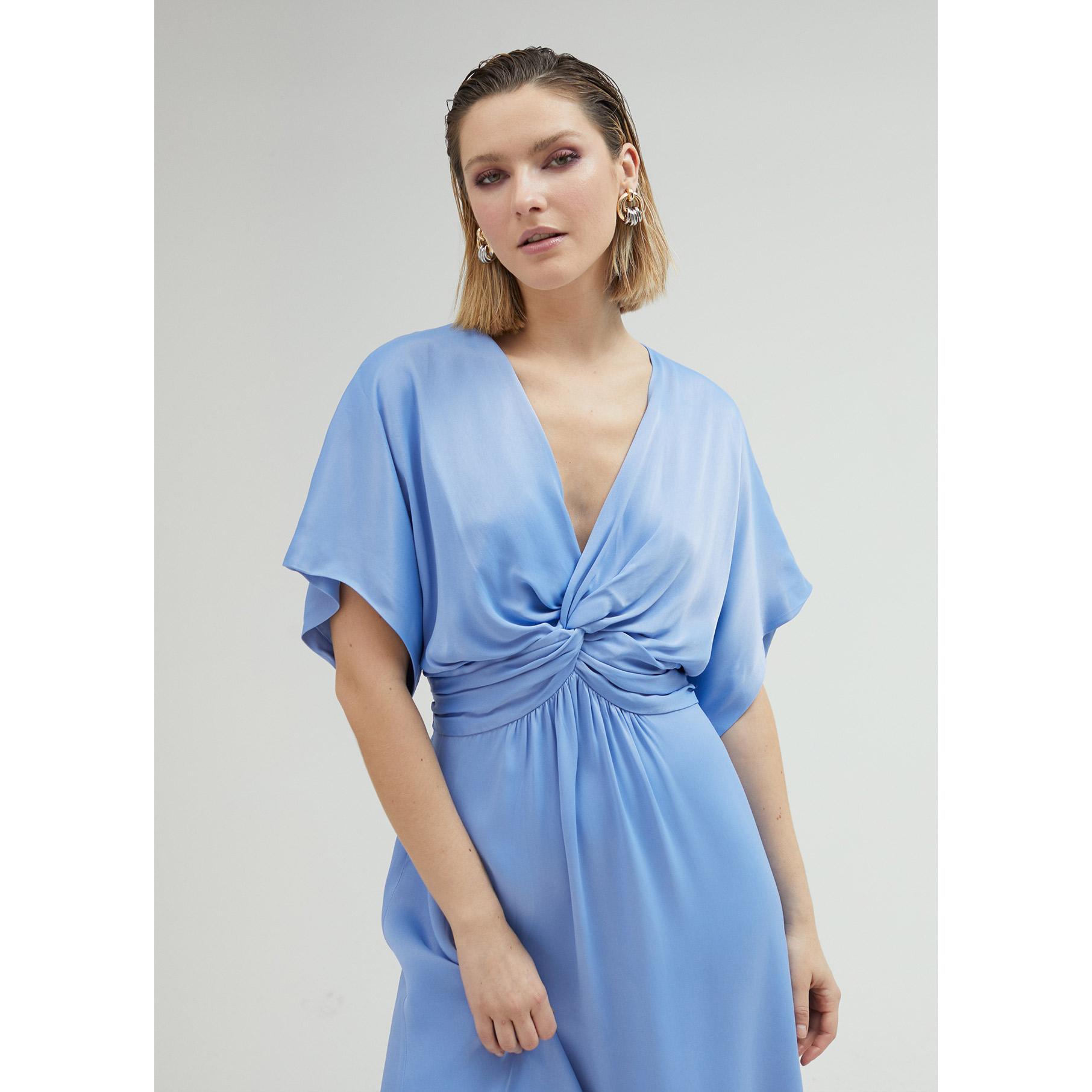Vestito lungo con drappeggio in vita