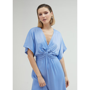 Vestito lungo con drappeggio in vita