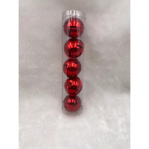 Lot de 5 sujets grelots métal D.5cm rouge