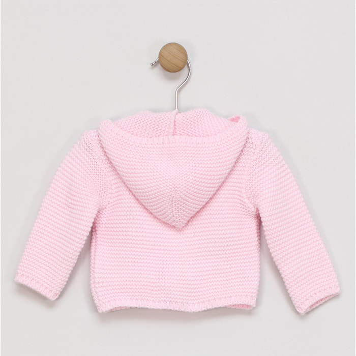 Chaqueta de punto con capucha Rosa