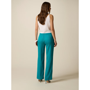 Oltre - Pantalones palazzo de lyocell - Petrol Blue