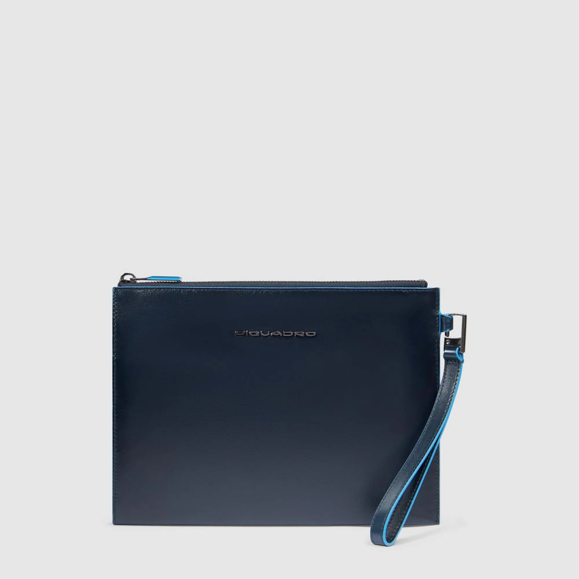Piquadro Pochette porta iPad®mini in pelle con polsiera rimovibile e tasca per AirPods®