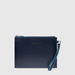 Piquadro Pochette porta iPad®mini in pelle con polsiera rimovibile e tasca per AirPods®