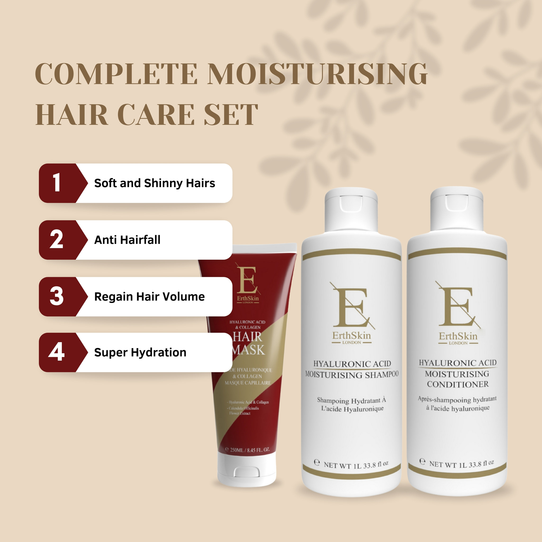 Trío hidratante para el cabello