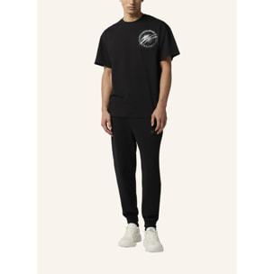 PLEIN SPORT Round Neck T-Shirt Chrome Scratch Edition