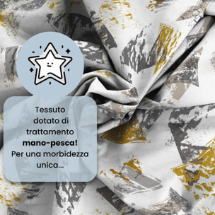 COMPLETO LETTO FASHION, 100% Microfibra, No Stiro - URBAN GIALLO