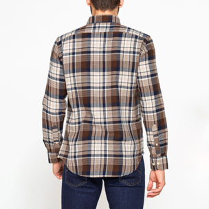 CAMICIA FANTASIA TINTO FILO IN FLANELLA LEGGERA