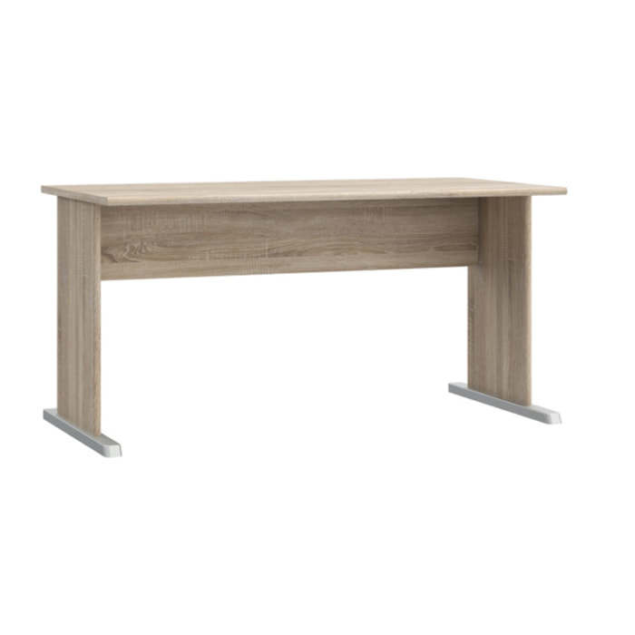 Bureau L. 144 cm décor chêne sonoma avec pieds effet aluminium - MIA