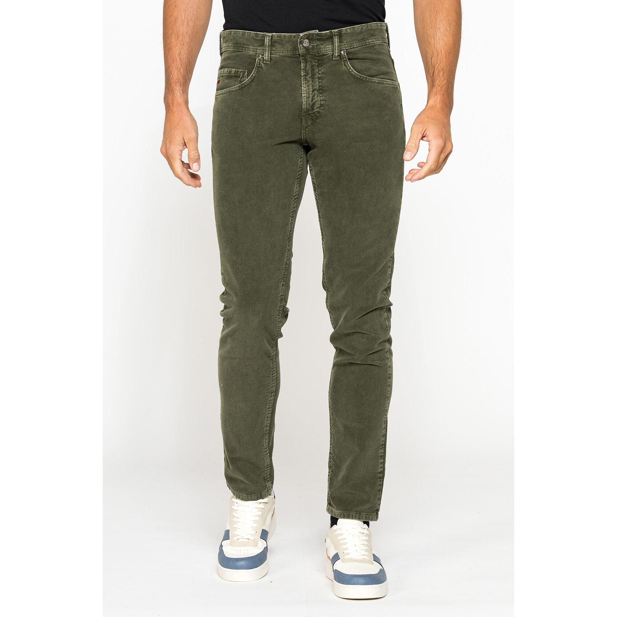 PANTALONE SLIM FIT IN VELLUTO STRETCH TINTURA ACID WASH
