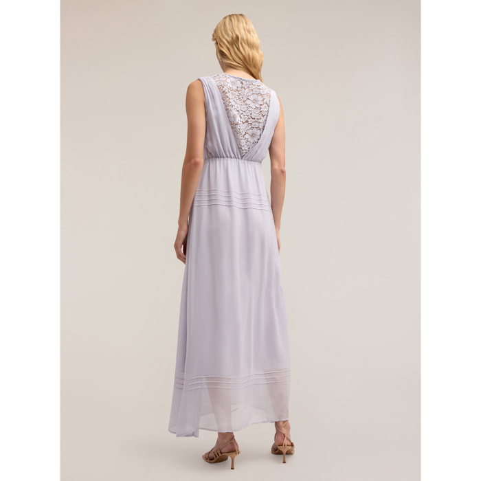 Motivi - Vestido largo con top de encaje - Violeta