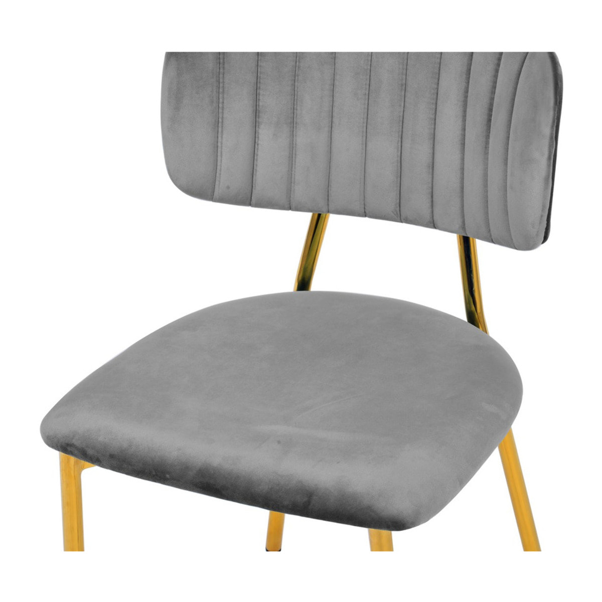 Set di 2 sedie Kian in velluto grigio e metallo dorato