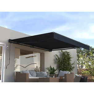 Auvent store banne rétractable motorisé en aluminium 4 x 3 m "Ombra 4" - Gris anthracite