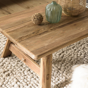 SANDY - Table basse rectangulaire 140x70cm bois Pin recyclé