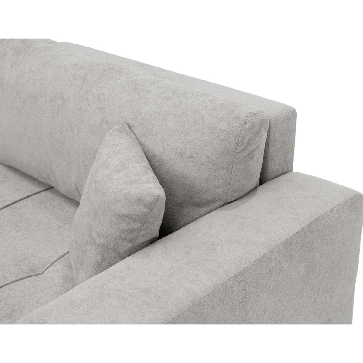 Nicole - Canapé d'angle réversible 5 places convertible avec coffre en tissu - Gris clair