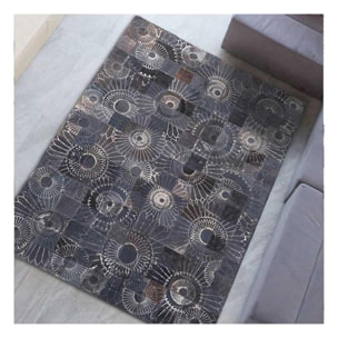 Tapis peau de vache kilim fait main MOKO