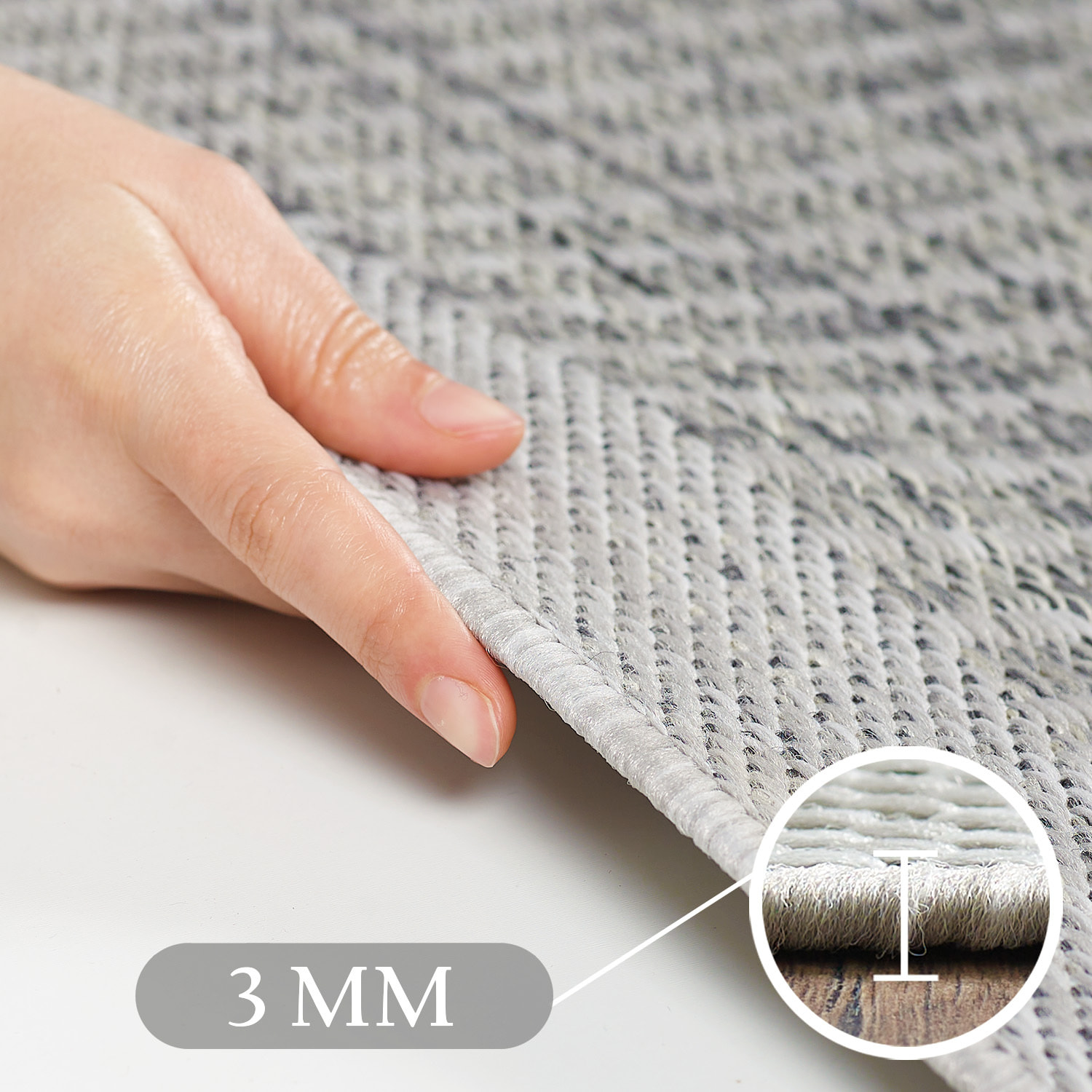 IBIZA - Tapis rond extérieur moderne Gris