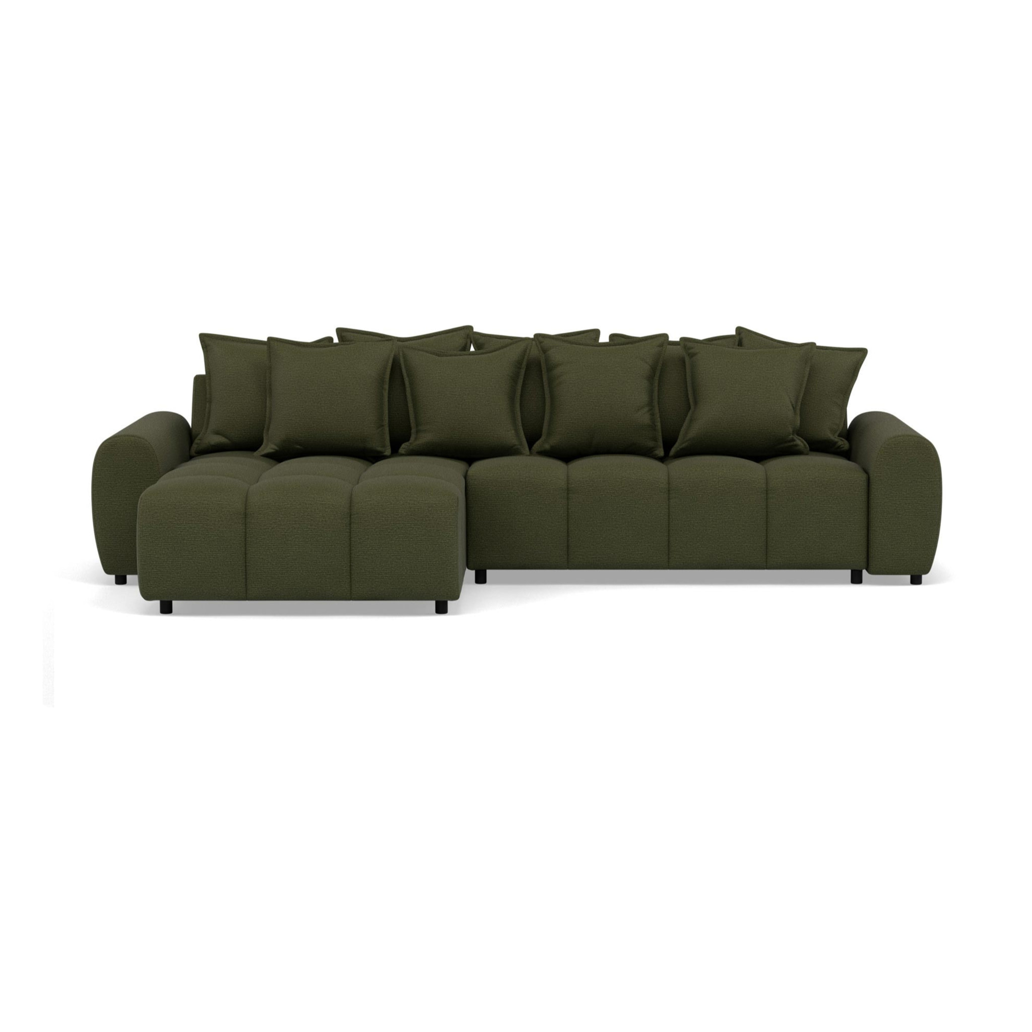 Adelaide - canapé d'angle réversible 4 places en tissu texturé - Vert