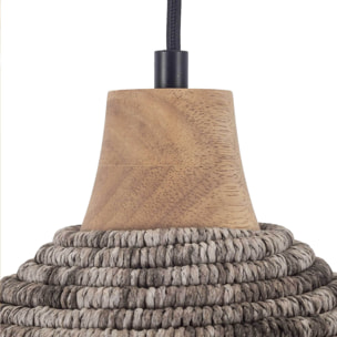 FORLIGHT Korg lampara colgante con pantalla de cuerda natural para bombilla E27