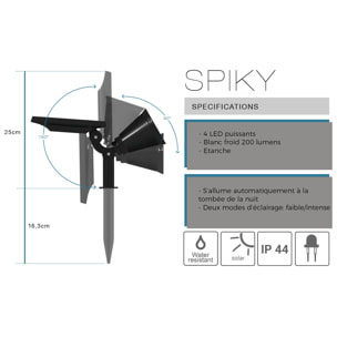 Spot solaire projecteur 2 en 1 SPIKY W34 100LM