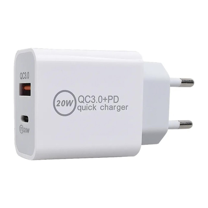 Caricatore USB + USB-C PD20W