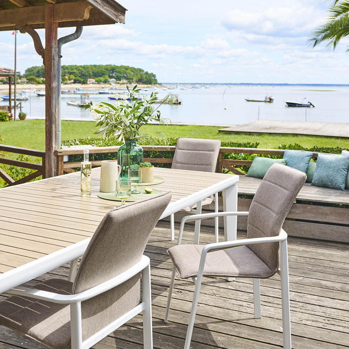 Fauteuil de jardin empilable Diese Badiane & Blanc