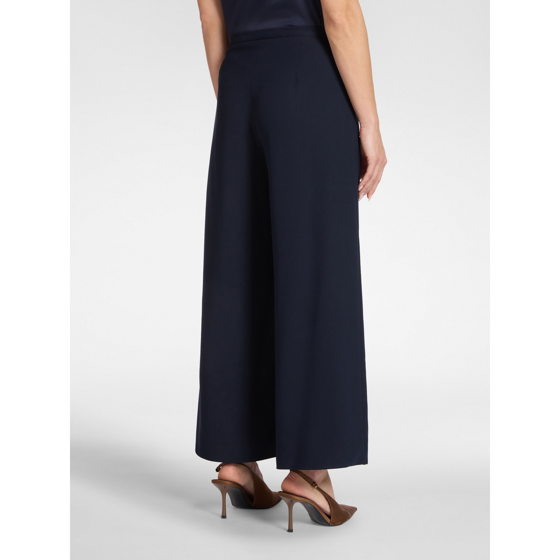 Elena Mirò - Pantaloni palazzo in cady - Blu