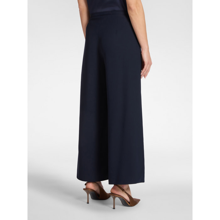 Elena Mirò - Pantaloni palazzo in cady - Blu
