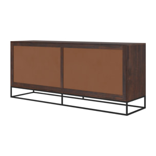 Buffet 4 portes en bois d'acacia et bois recyclé - Krabi