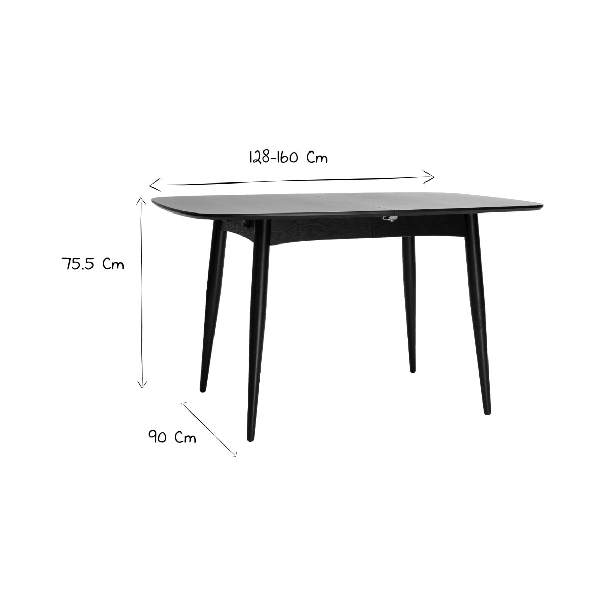 Table à manger extensible rectangulaire en bois foncé L130-160 cm NORDECO