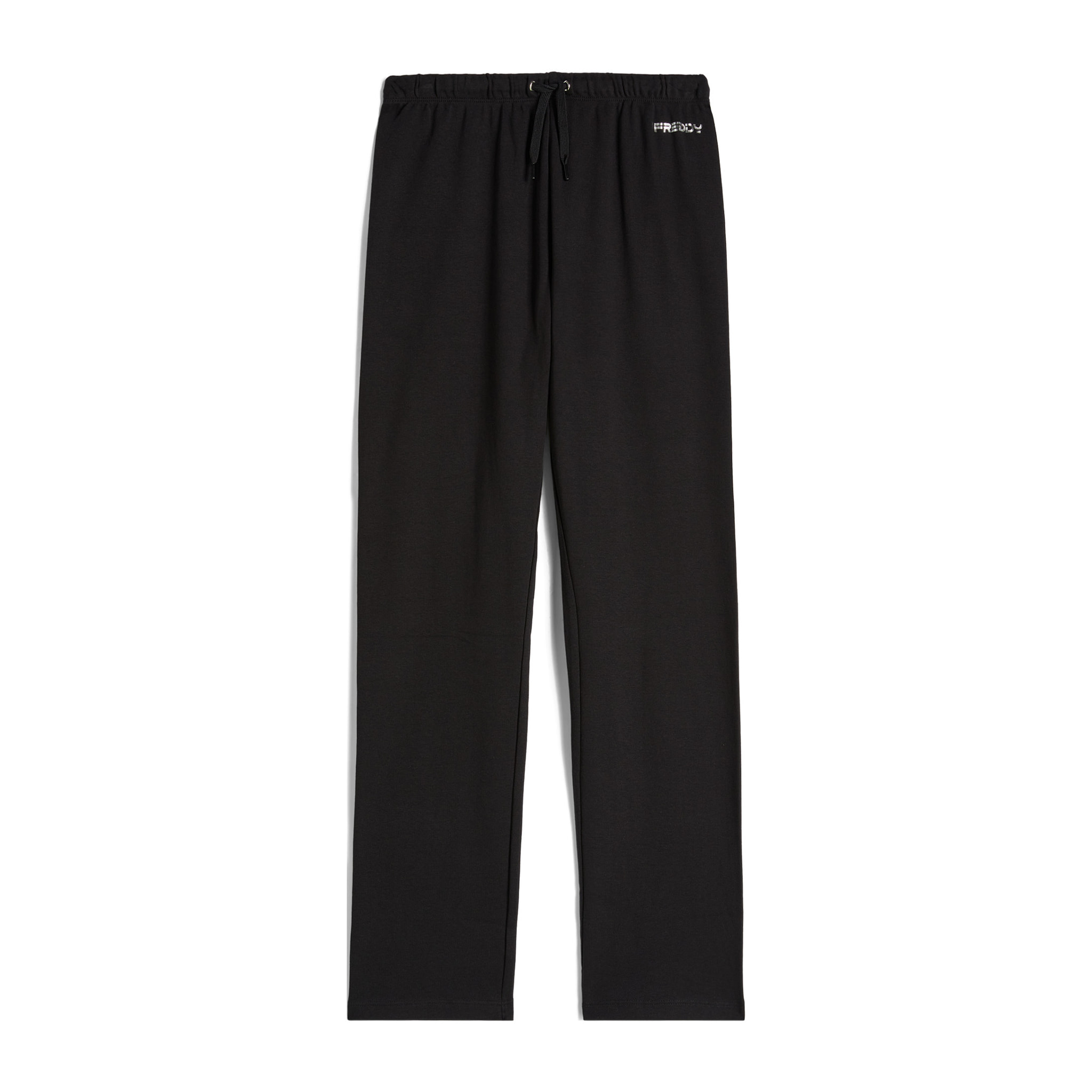 Pantaloni in cotone regular fit vita alta con coulisse