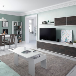 Mesa De Centro Elevable Flow 45x100x50 Cm Blanco Artik
