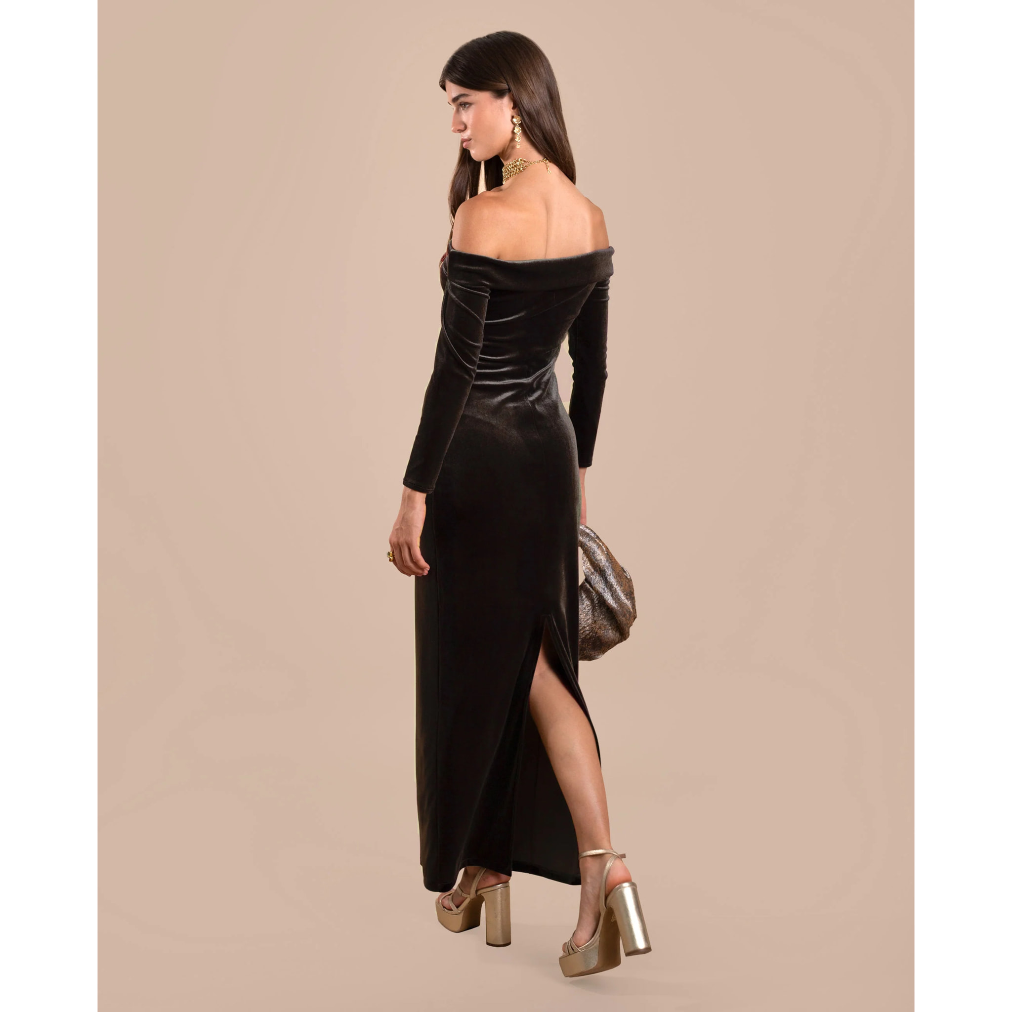 Vestido largo de terciopelo