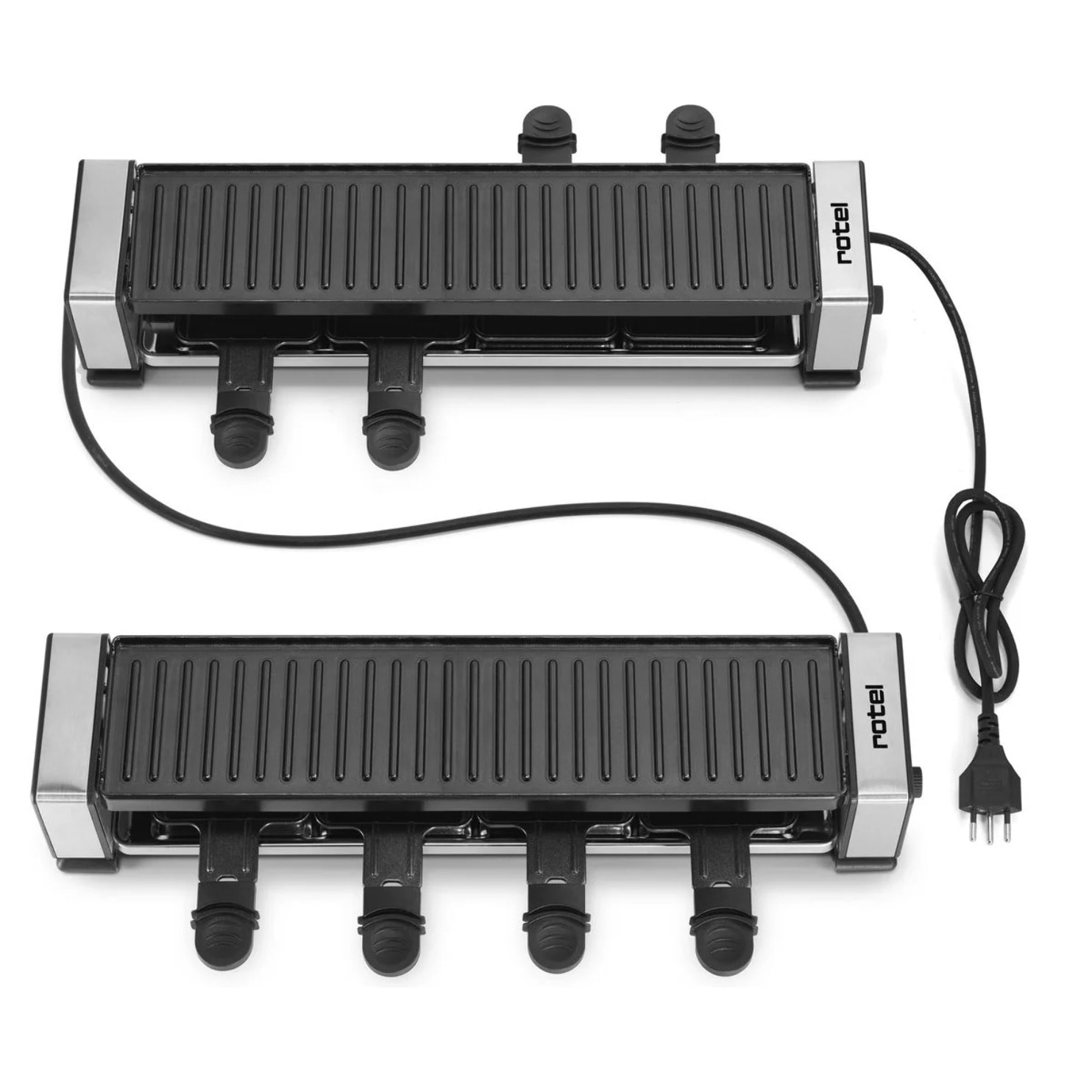 Lot de 2 machines à raclette connectables par câbles pour 8 personnes au total Rotel