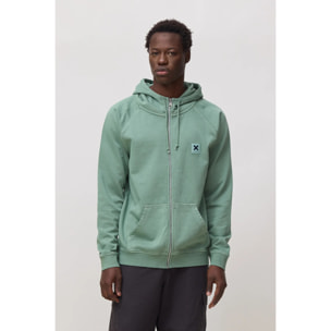 SUDADERA CON CAPUCHA FULL ZIP ICONIC SAGE