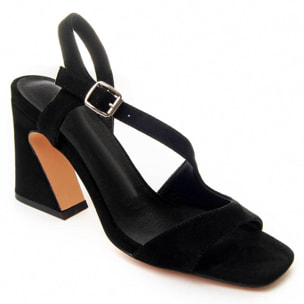 Sandalias De Tacón - Negro - Altura: 8 cm