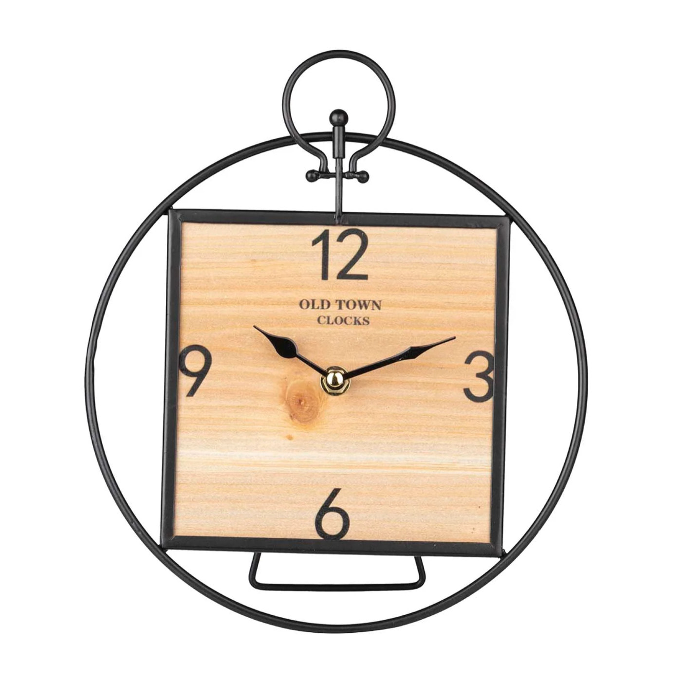 Reloj Sobremesa Metal Madera 23x7x26,5 Cm