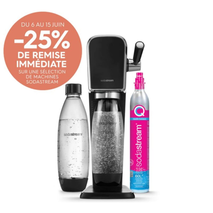 Machine à soda SODASTREAM ART Noire Pack Lave-Vaisselle