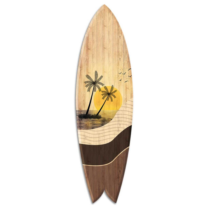 Planche de surf décorative Sunset Ride Tableau alu Dibond