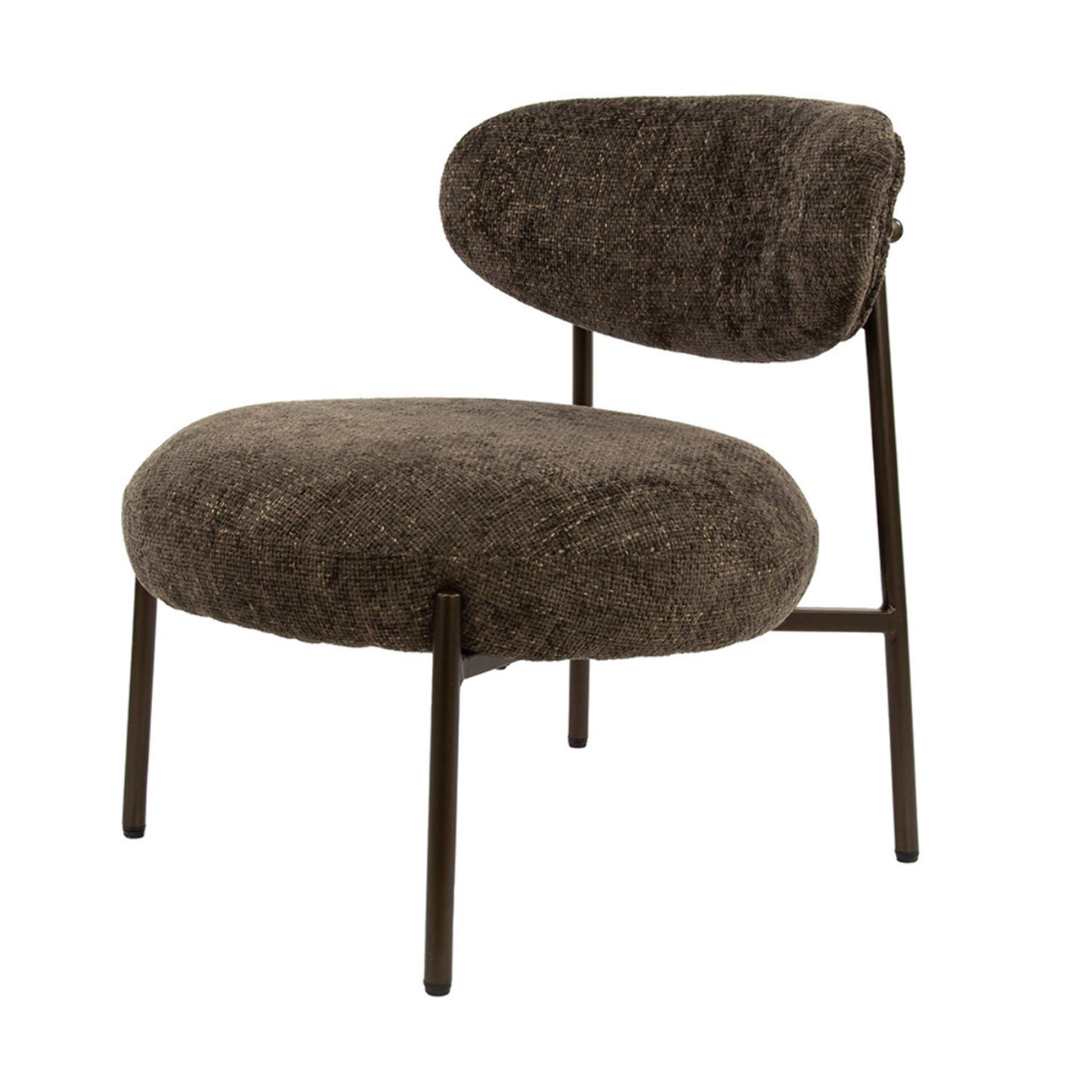 Adelia - fauteuil - pieds en métal - en tissu texturé - Marron