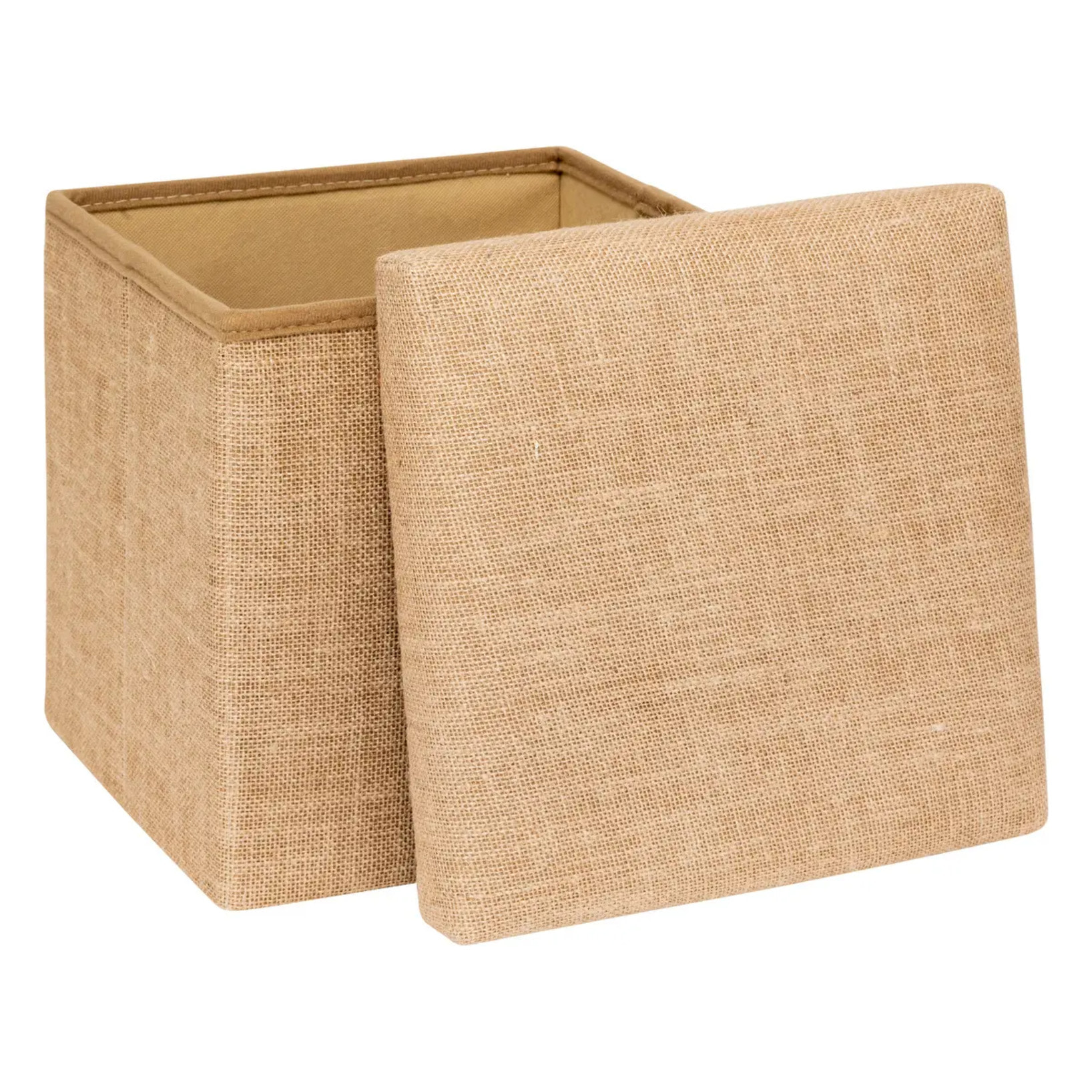 Pouf de rangement "Mix 'n' Modul" en toile de jute 31x31cm