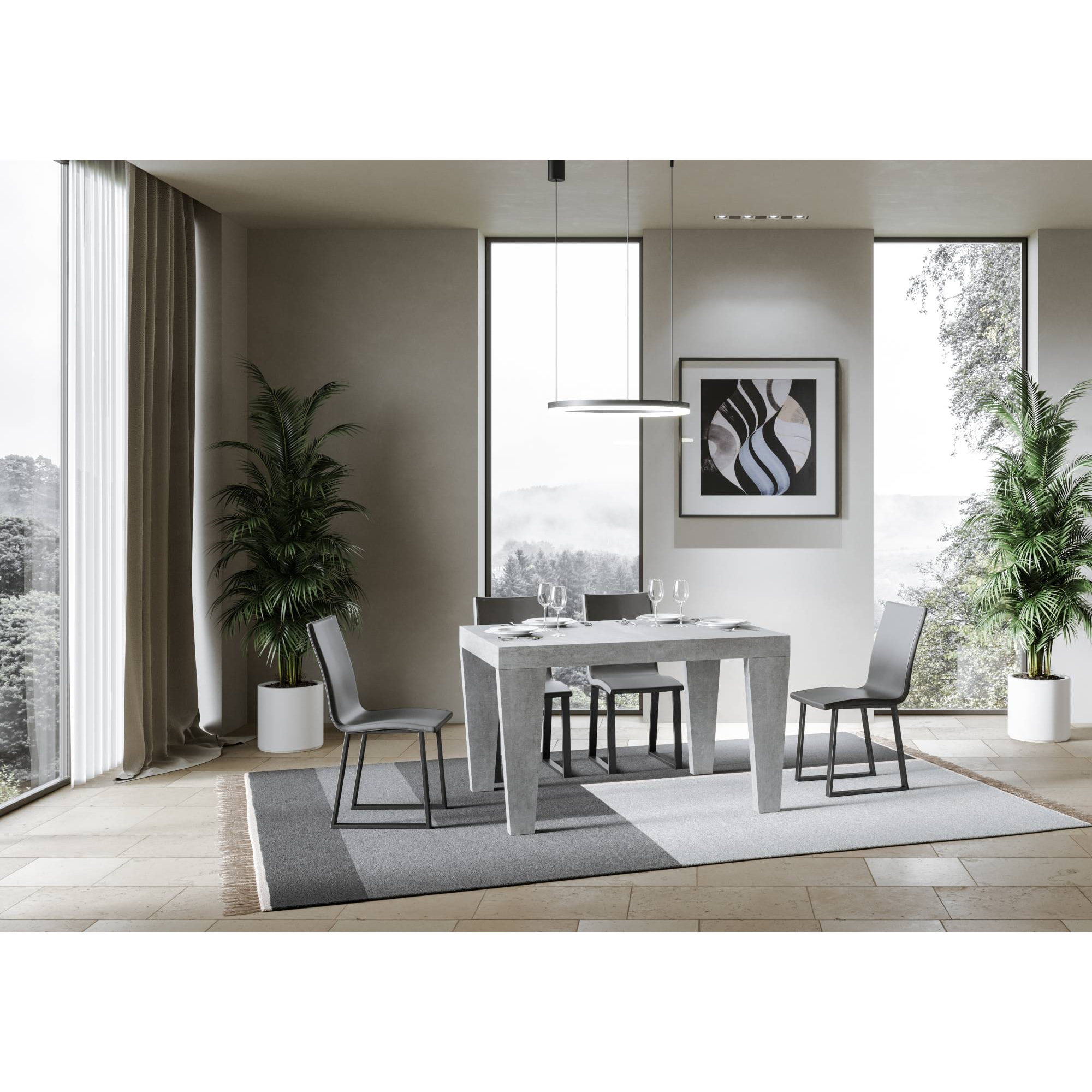 Table extensible 90x140/244 cm Spimbo Premium Gris Béton