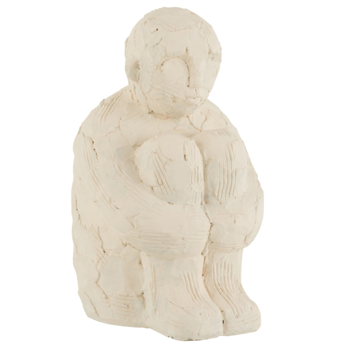 J-Line décoration Personnage Assis - ciment - blanc - large