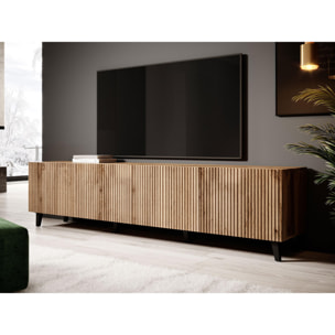 Come - meuble TV - effet bois - 4 portes - 200 cm - Bois
