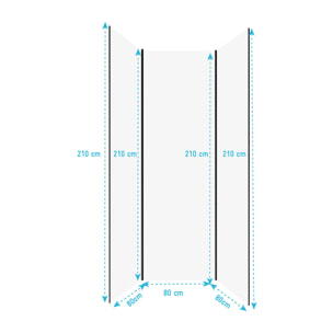 Pack de 3 Panneaux Muraux Aluminium Blanc 80x210 cm avec Profilés Noirs - WALL'IT