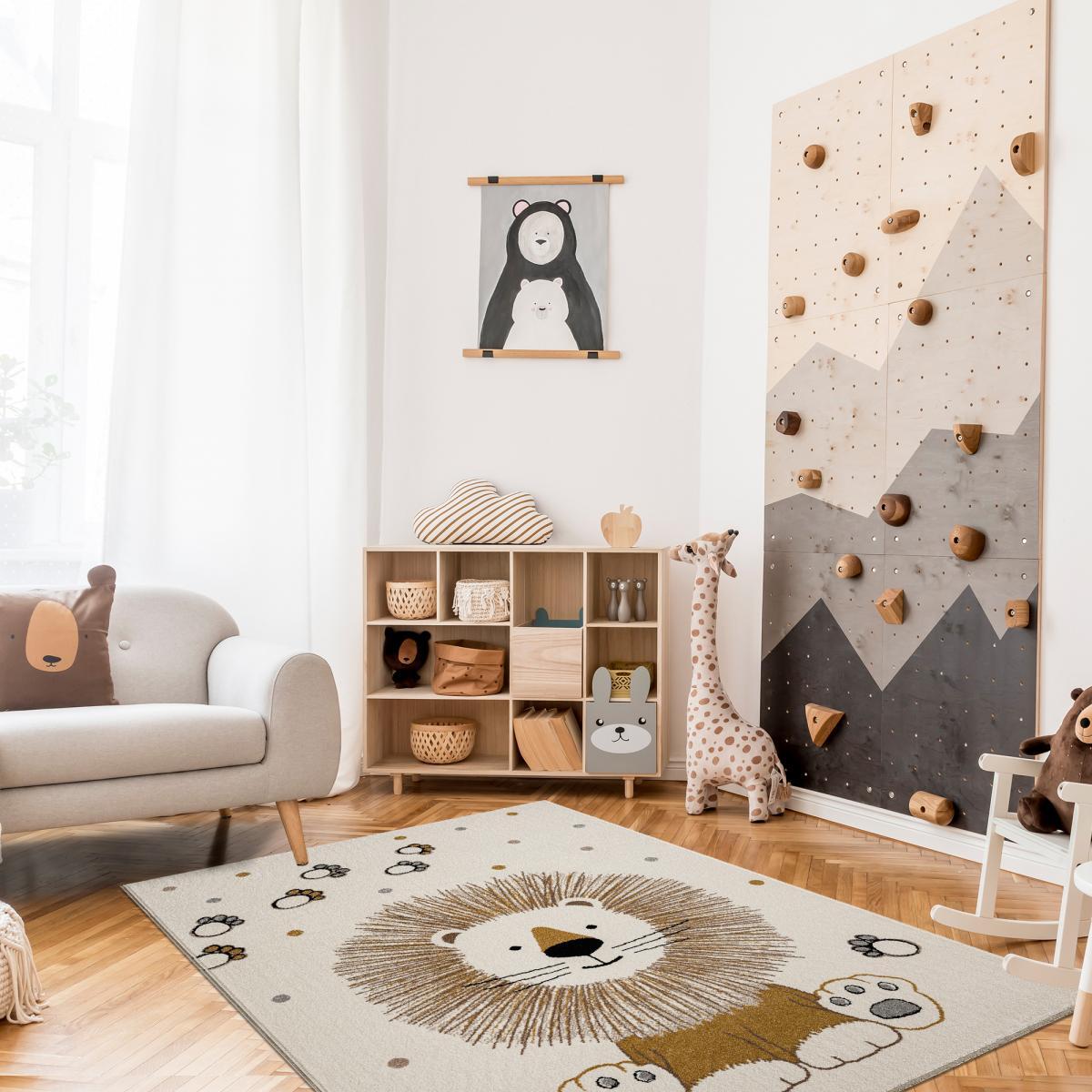 Tapis enfant Lion beige Tuco