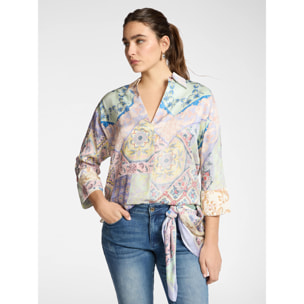 Elena Mirò - Camisa de viscosa estampada - Violeta